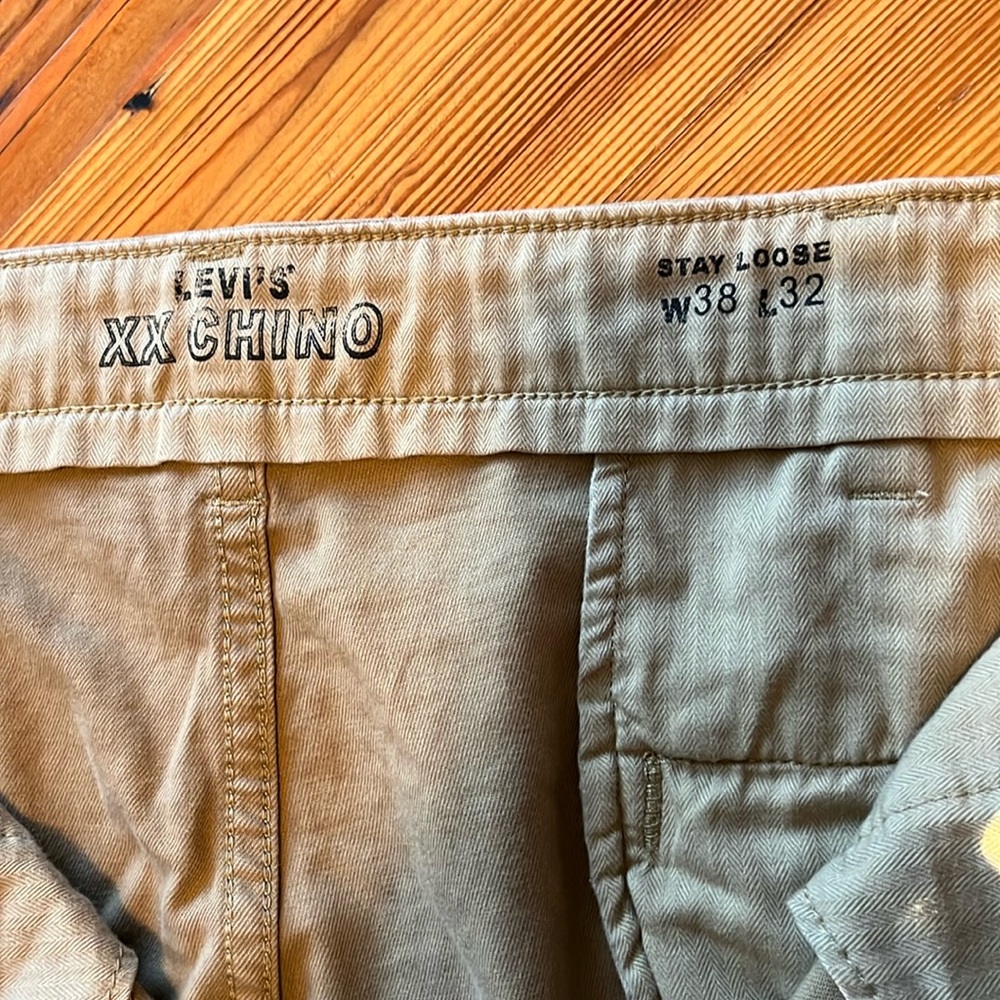 Levi’s XX Chinos, wrinkly (ironable), but in excellent shape and super comfy!
